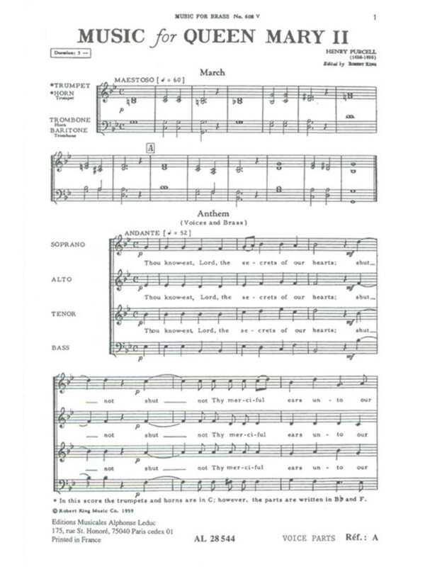 Music for Queen Mary II<br>Chorpartitur