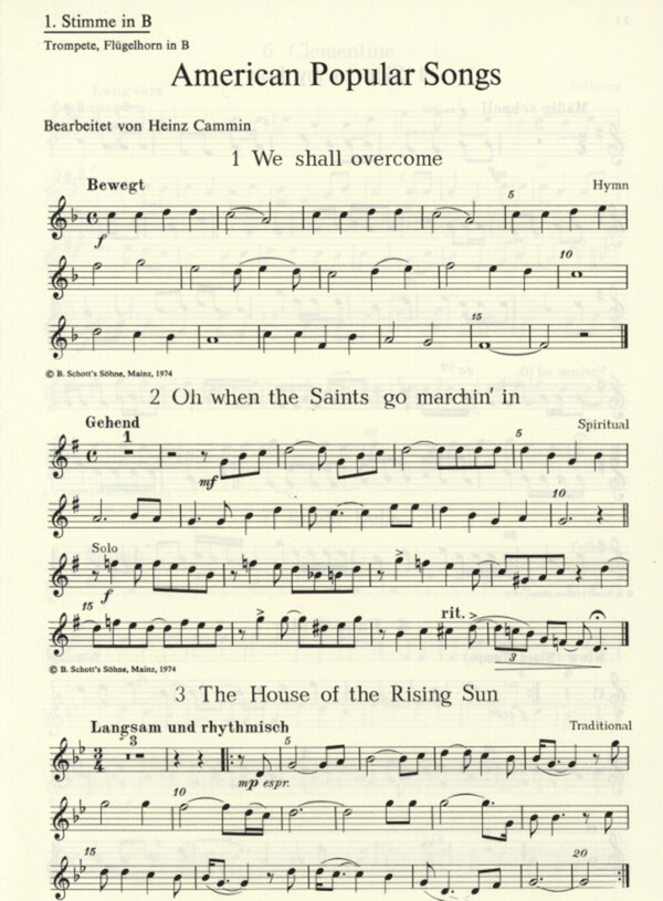American Popular Songs - 1. Stimme in B (Trompete/Flgelhorn)<br>fr Brass Quartet