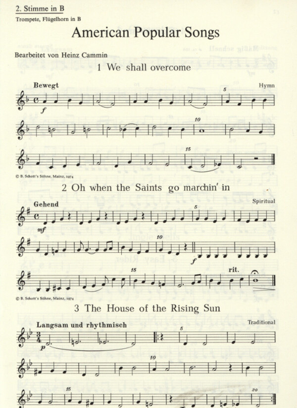 American Popular Songs - 2. Stimme in B (Trompete/Flgelhorn)<br>fr Brass Quartet