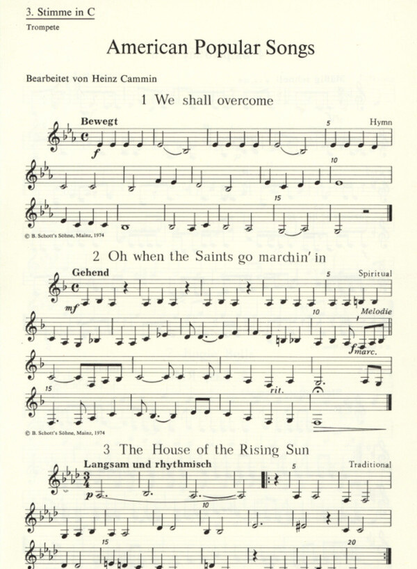 American Popular Songs - 3. Stimme in C (Trompete)<br>fr Brass Quartet