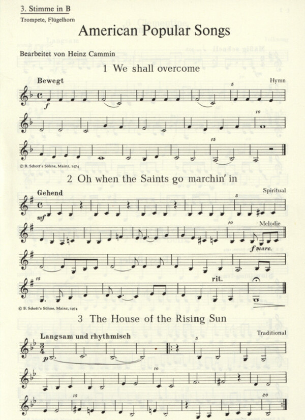American Popular Songs - 3. Stimme in B (Trompete/Flgelhorn)<br>fr Brass Quartet