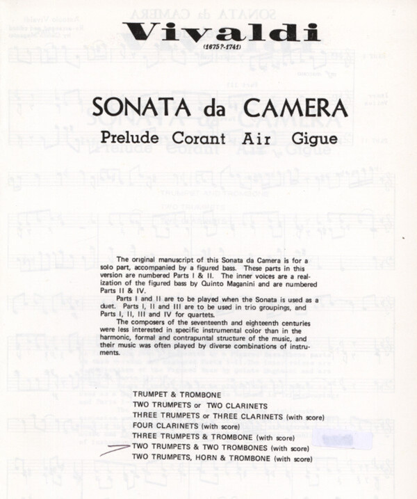 Sonata da Camera<br>fr 2 Trompeten + 2 Posaunen