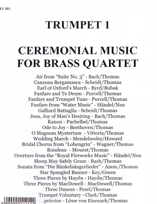 Ceremonial Music - 1. Trompete in B<br>fr 2 Trompeten in B, Horrn in F (Posaune) + Posaune