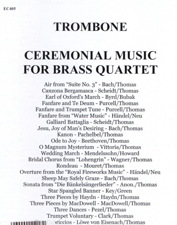 Ceremonial Music - Posaune (alternativ fr Horn)<br>fr 2 Trompeten in B, Horrn in F (Posaune) + Posaune