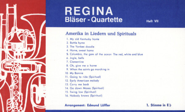 Regina Blser-Quartette Heft 7 - 1. Stimme in Es (Altsaxophon)<br>fr Blserquartett