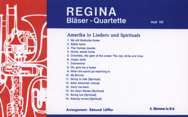 Regina Blser-Quartette Heft 7 - 4. Stimme in B (Tenorhorn/Tuba)<br>fr Blserquartett