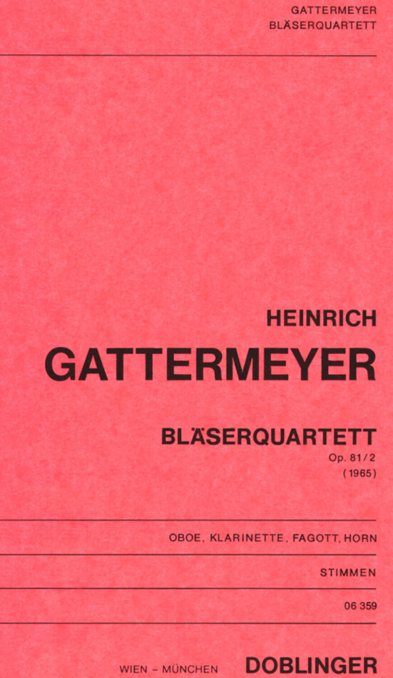 Quartett op.81/2 - Stimmen<br>fr Oboe, Klarinette, Horn + Fagott