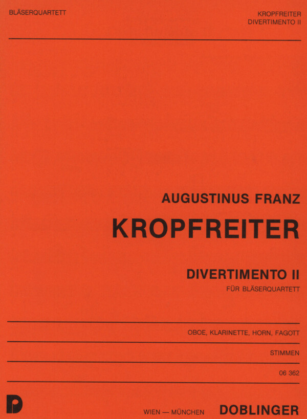 Divertimento II - Stimmen<br>für Oboe, Klarinette, Horn + Fagott