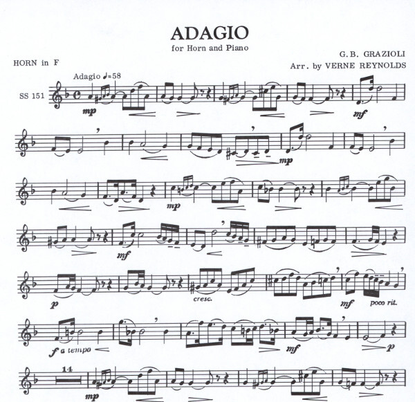 Grazioli Reynolds Adagio Fur Horn Klavier Blechblasersortiment Kobl Бенедетто марчелло — концерт для гобоя.адажио. adagio fur horn klavier