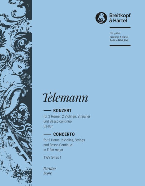 Konzert Es-Dur TWV 54:Es1 - Partitur<br>fr 2 Hrner, Streicher + Cembalo