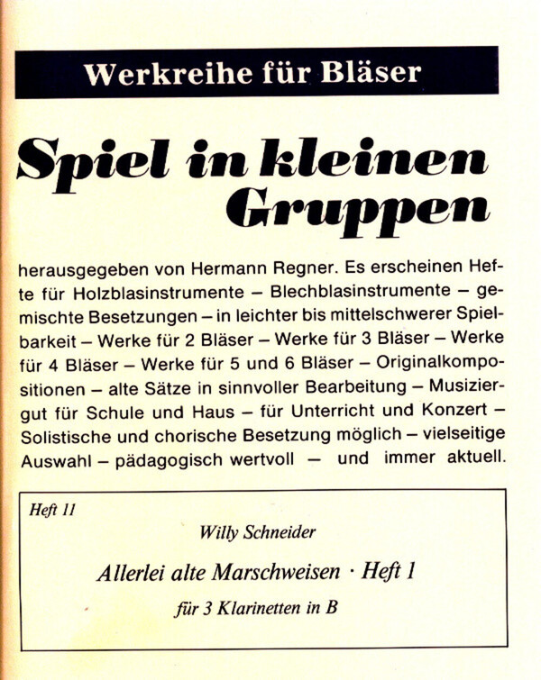 Allerlei alte Marschweisen - fr 2 Klarinetten + Horn in Es<br>heft 1