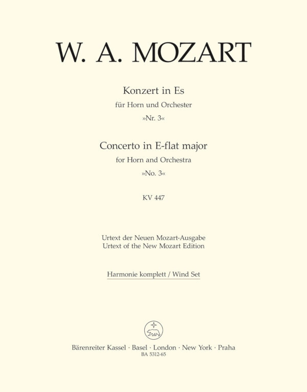 Konzert Es-Dur KV 447 - Harmonie komplett (2 Klarinetten, 2 Fagotte)<br>fr Horn + Orchester
