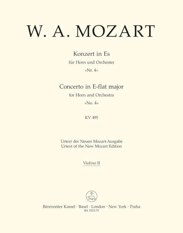 Konzert Es-Dur KV 495 - Violine 2 (Mindestbestellmenge: 3)<br>fr Horn + Orchester