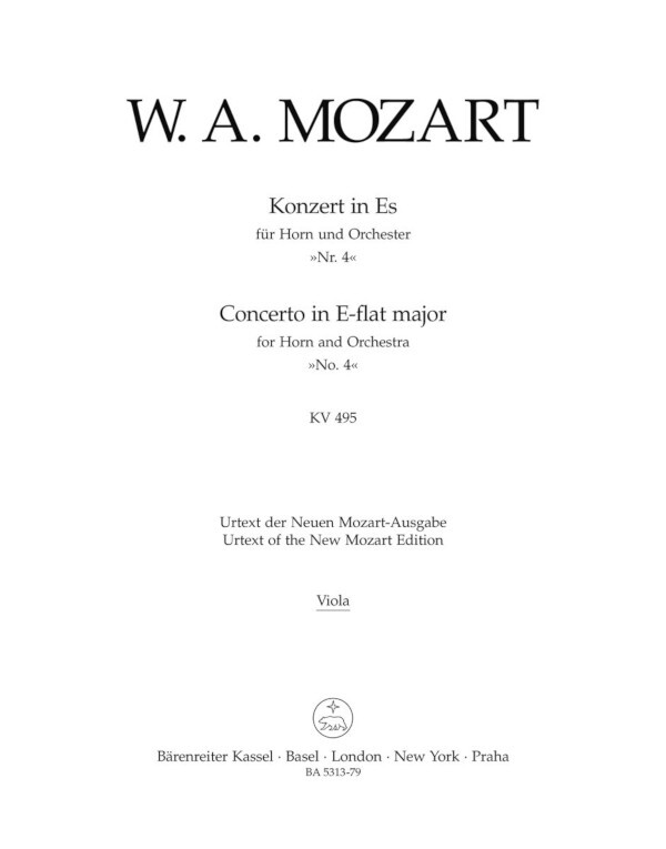 Konzert Es-Dur KV 495 - Viola (Mindestbestellmenge: 2)<br>fr Horn + Orchester