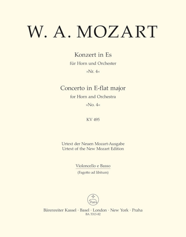 Konzert Es-Dur KV 495 - Violoncello/Kontraba (Mindestmenge: 2)<br>fr Horn + Orchester