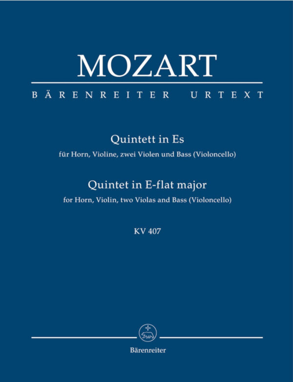 Quintett Es-Dur KV 407 - Taschenpartitur<br>fr Horn, Violine, 2 Violen + Violoncello