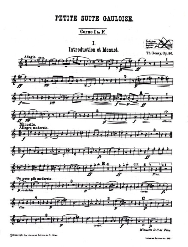 Petite Suite Gauloise op.90 - Stimmen<br>fr Flte, 2 Oboen, 2 Klarinetten, 2 Hrner + 2 Fagotte