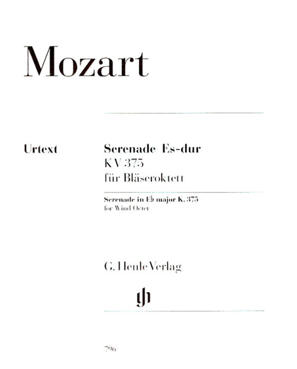 Serenade Es-Dur KV 375 - Stimmen<br>fr 2 Oboen, 2 Klarinetten, 2 Hrner in Es oder F + 2 Fagotte