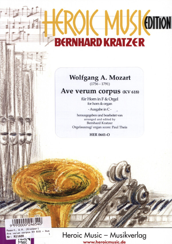 Ave verum corpus KV 618 - Ausgabe in C-Dur<br>fr Horn in F + Orgel