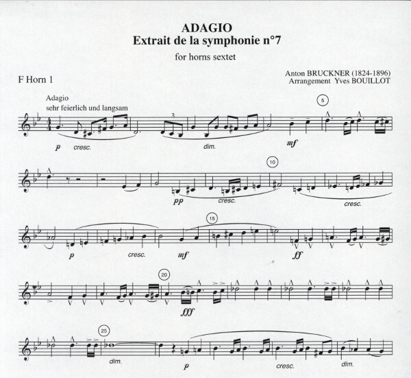 Bruckner Anton Bouillot Adagio Fur 6 Horner Blechblasersortiment Kobl Don′t let this light fade away, don′t let me run out of faith, be the only man to say that you believe, make me believe you won′t let go, adagio. adagio