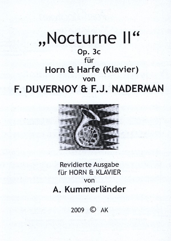 Trois Nocturnes fr Horn und Harfe - Nocturne II<br>fr (Natur-) Horn in F + Klavier