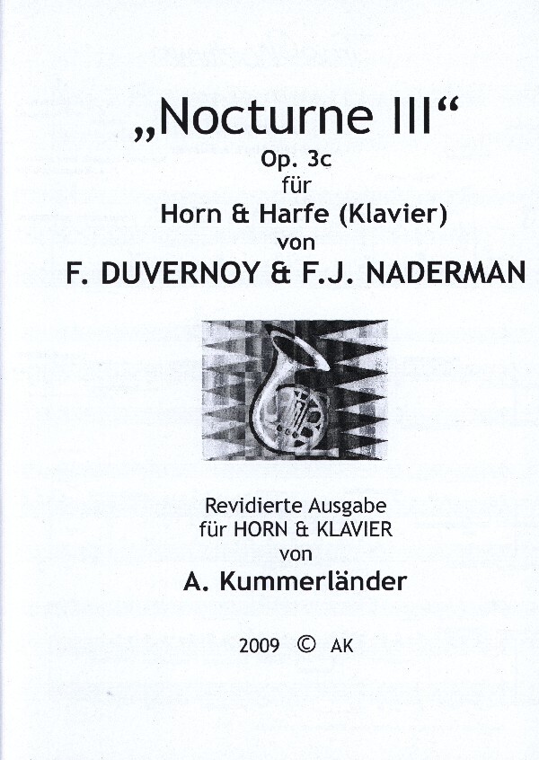 Trois Nocturnes fr Horn und Harfe - Nocturne III<br>fr (Natur-) Horn in F + Klavier