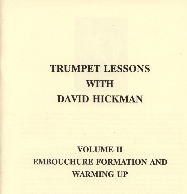 Trumpet Lessons with David Hickman Vol. 2 - Ansatz-Aufbau + Einspielen<br>fr Trompete