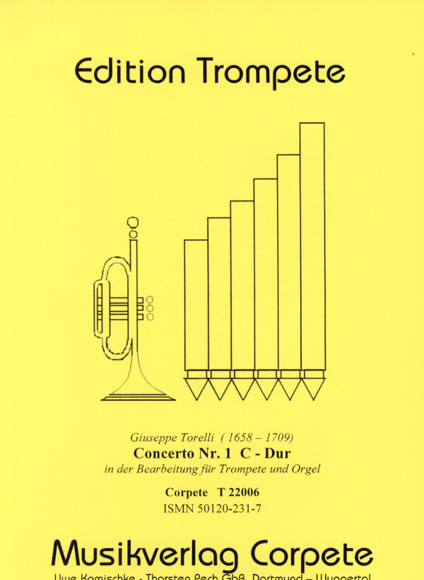 Concerto Nr. 1 - Ausgabe in C-Dur (transponiert)<br>f�r Trompete in C und Orgel