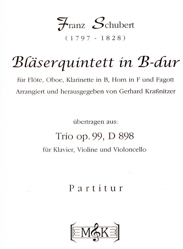 Blserquintett in B-Dur - Partitur!!!!!!<br>fr Blserquintett