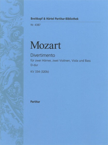 Divertimento D-Dur KV 334 (320 b) - Violoncello/Kontrabass<br>fr 2 Hrner, 2 Violinen, Viola + Violoncello/Kontrabass