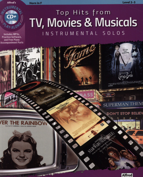 Top Hits from TV, Movies & Musicals Instrumental Solos<br>fr Horn in F solo +  Mitspiel-CD (PDF Files zum Ausdrucken)