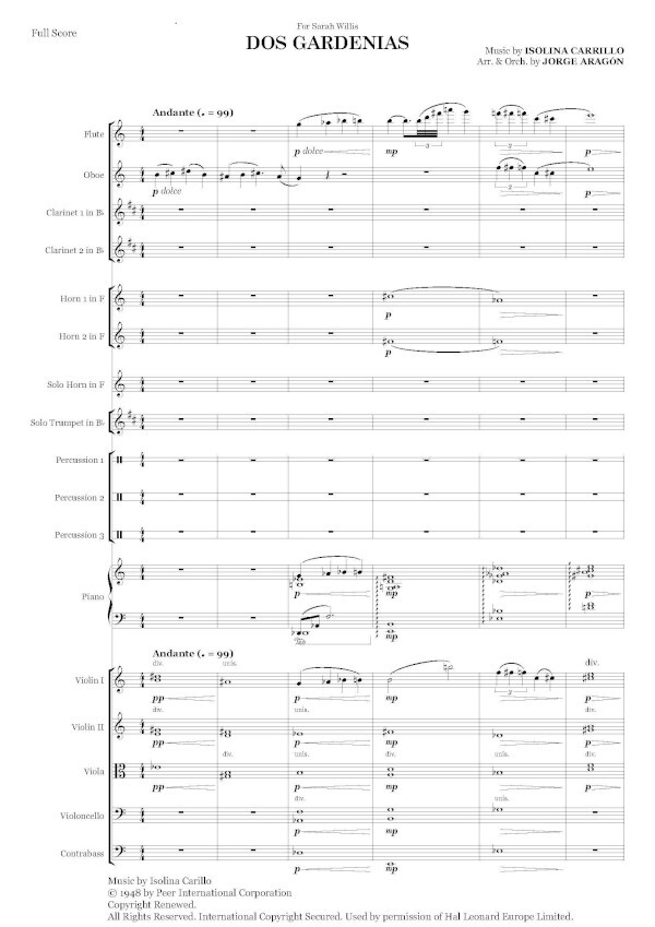 Dos Gardenias - for Horn, Trumpet & Orchestra