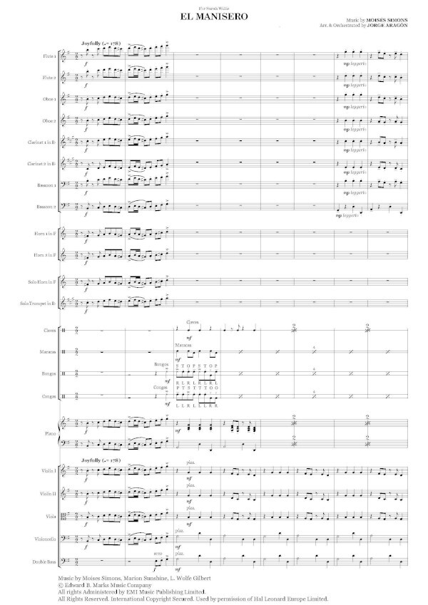 El Manisero - or Horn, Trumpet & Orchestra